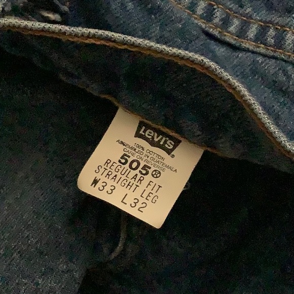 Vintage 1998 Levi’s 505 Regular Fit Straight Leg Zip Fly Jeans / 33 X 32 - Picture 6 of 7